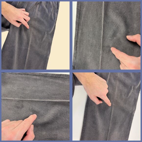 2000s Dockers corduroy mens pants, size 40x32 dark grey cotton cuffed pants - Picture 3 of 8